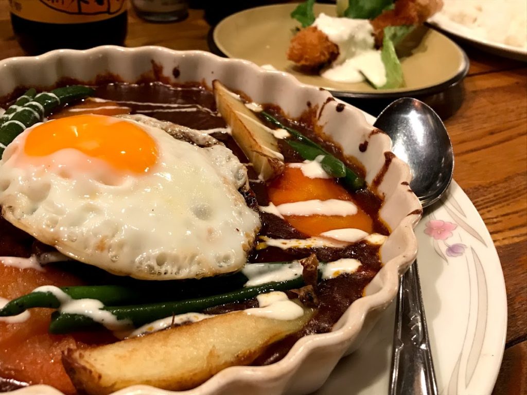 シチューハンバーグWITHエギフライ!